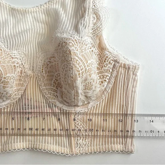 Victoria’s Secret Dream Angels Lined Stretch Lace Demi Bustier Camisole Bra 34C - Picture 9 of 15